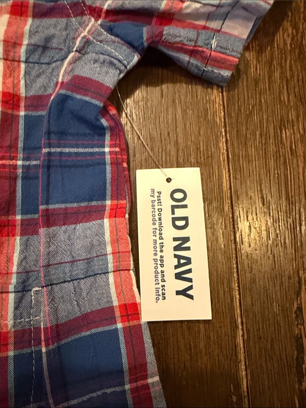 Old Navy Blue, Red & White Plaid Short-Sleeve One-Piece